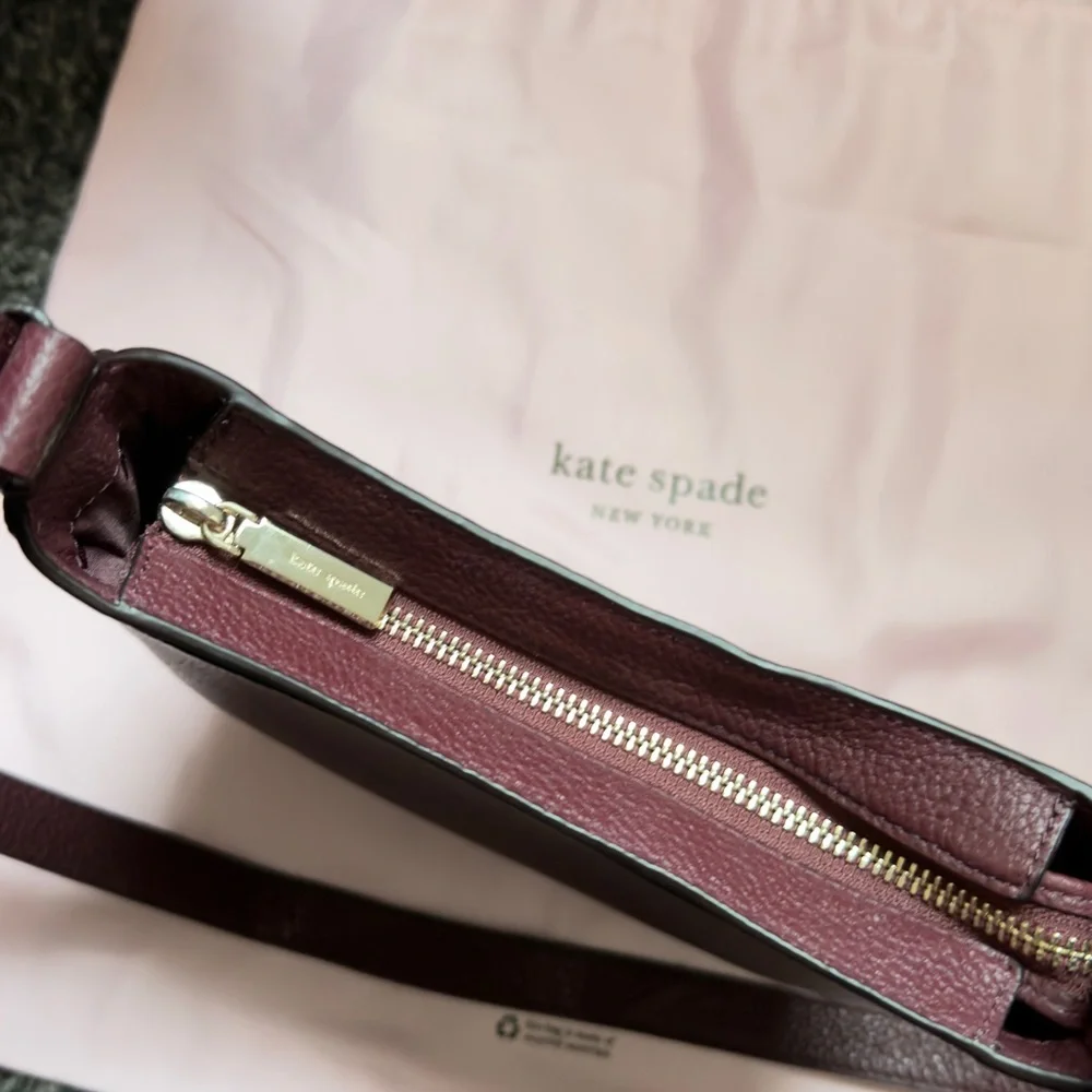 Kate Spade Plum Leather Adjustable Crossbody Bag - Picture 5 of 7